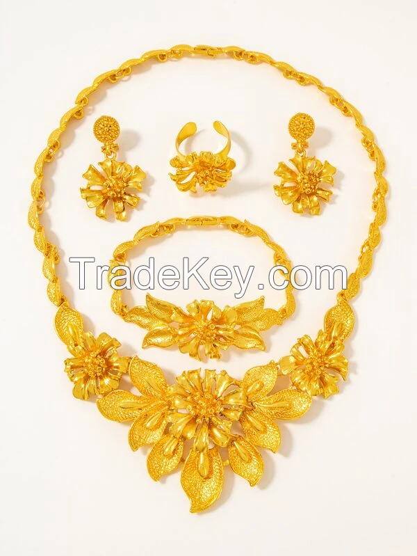 5pcs Flower Decor Jewelry Set