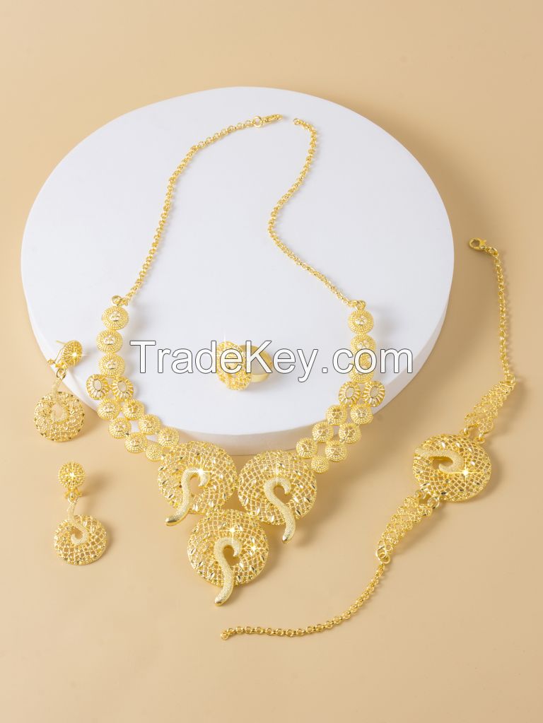 24k Gold Openwork Jewelry Set