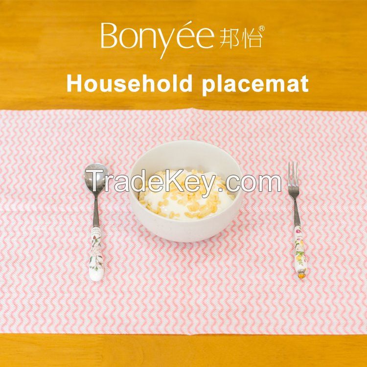 Whosale OEM Anti-Slip Spunlace Nonwoven Disposable Household Placemat