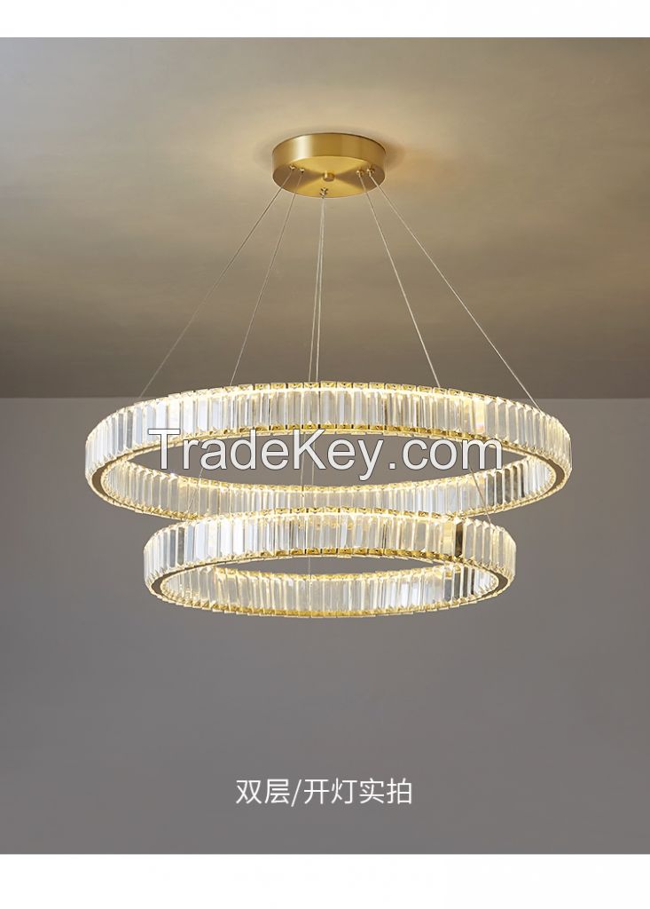 Luxury Copperlux Crystal Glass Chandelier Hotel Wedding Lobby Living Room Large Decorative Hanging Light Gold Brass Suspended Lamp