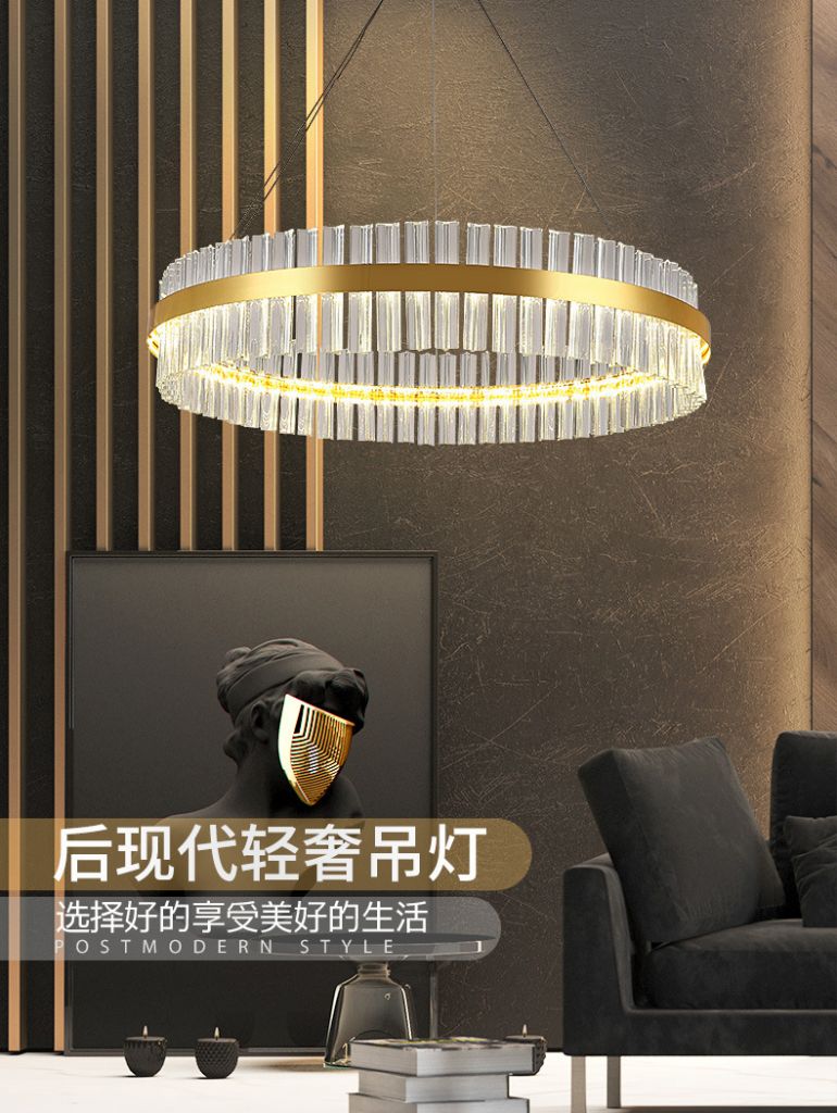 Brass copper crystal glass chandelier E14 Bulb Hotel lobby lighting living room lamp bedroom light