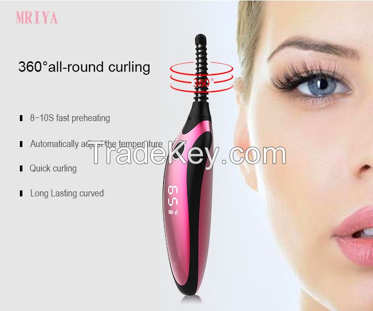 New Arrival Beauty Care Eyelash Curler Brush With Temperature Display