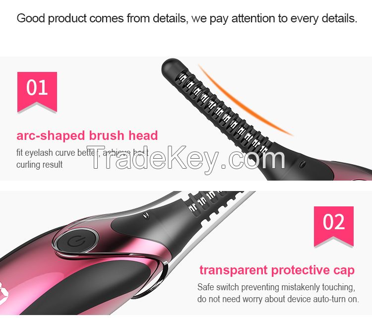 New Arrival Beauty Care Eyelash Curler Brush with Temperature Display