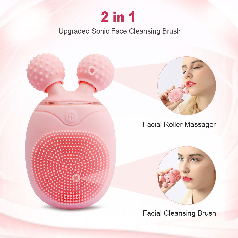 Beauty Multi Function Skin Tighten Device For Face Lifting Roller Facial Cleansing Brush 