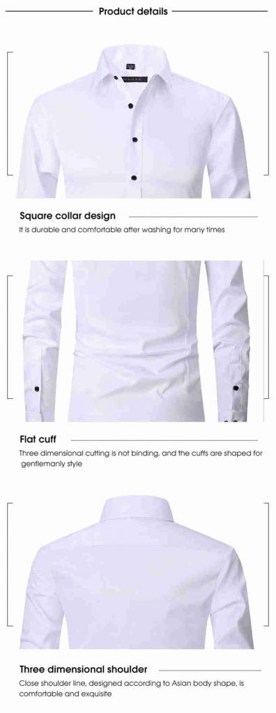 Men's elastic slim solid color long-sleeved shirt for suit