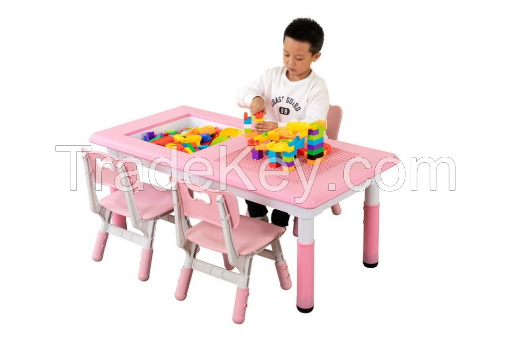 children table brick table kids furniture with adjustable height for playing and writing