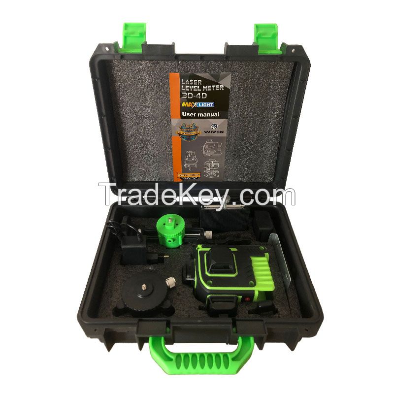 Waymore Beam 360 Vertical Horizontal Self-leveling Cross Line Laser Level Green 16 Lines Laser Level