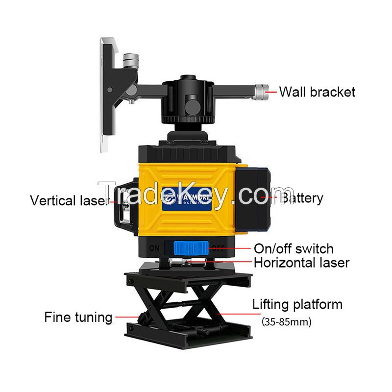 4D Green Beam Rotary Self-Leveling 360 Degree Horizontal&amp;amp;amp;amp;amp;amp;amp;amp;amp;Vertical 16 Lines Laser Level