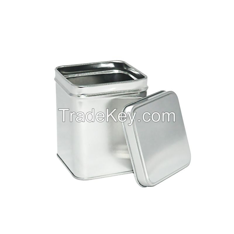 Customized design square airtight tea tin canister food grade printing packing box