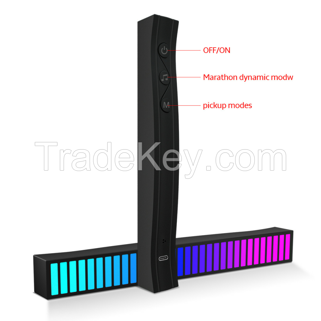 Gaming pickup light bar voice-activated rhythm lights music sync sound control audio spectrum led light RGB app control Color display Lamp