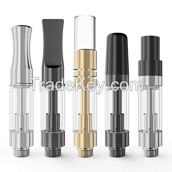 Hot selling ceramic coil CBD oil vape cartridge customized logo .5ml 1ml THC atomizer glass 510 thread clearomizer