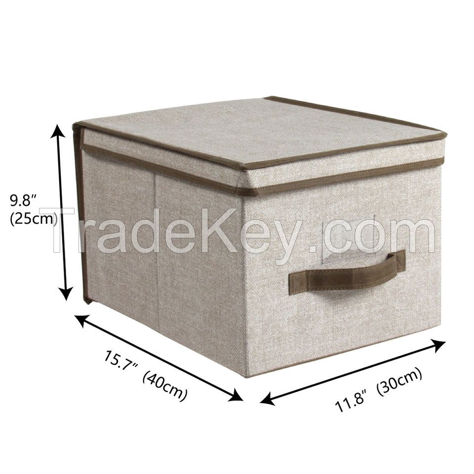 China Manufacturing Collapsible Non woven Storage Box With Lid