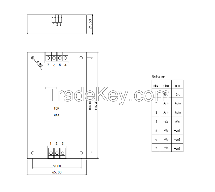 MAA 30-100W AC-DC converter, power supply module