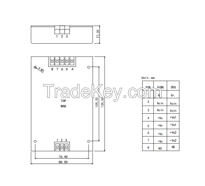 MAB 50-150W AC-DC converter,power supply module