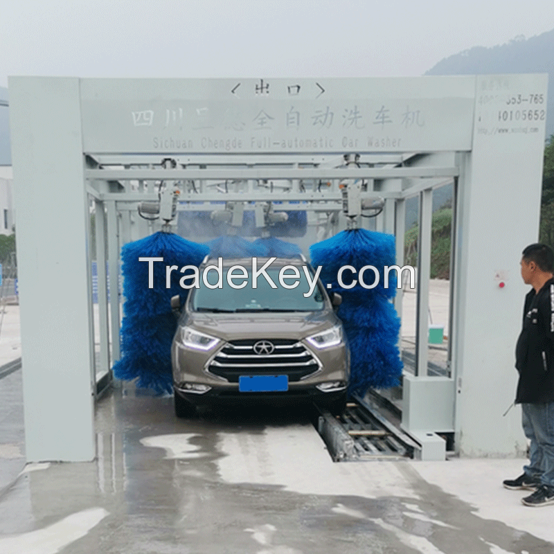 Tunnel type automatic car washing machine