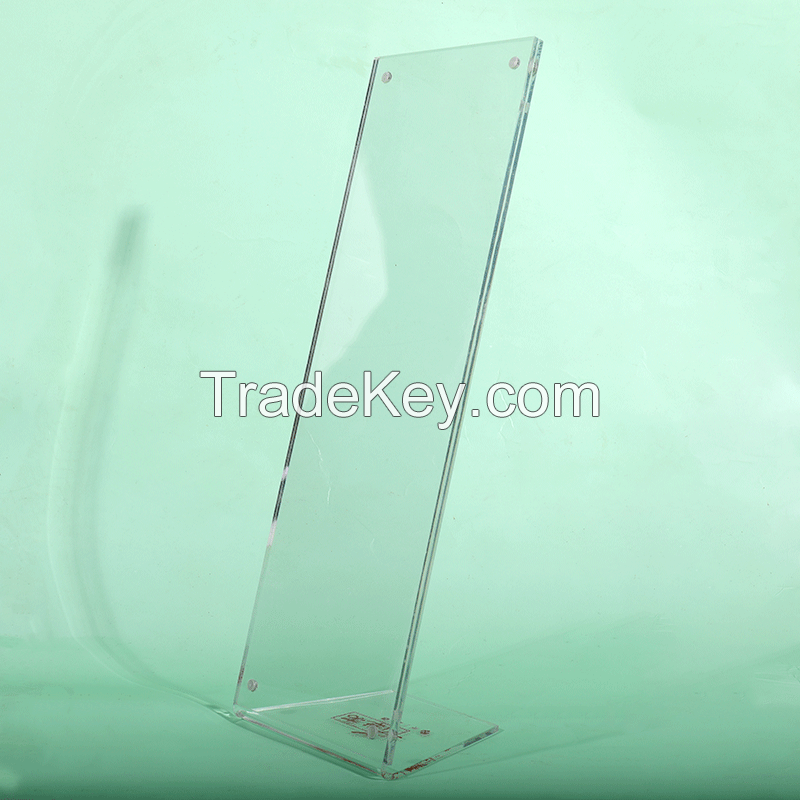 L shape clear A4 A5 A6 acrylic display stand sign holder menu holder By