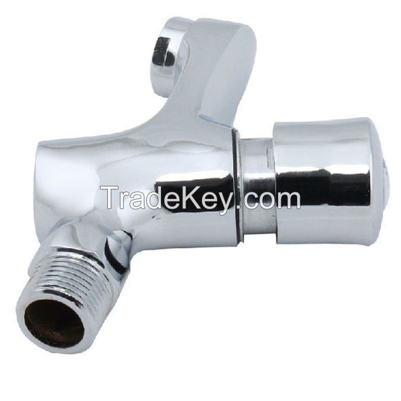 Brass wall faucet button type branch one cold delay faucet hand click on the public place of the faucet,