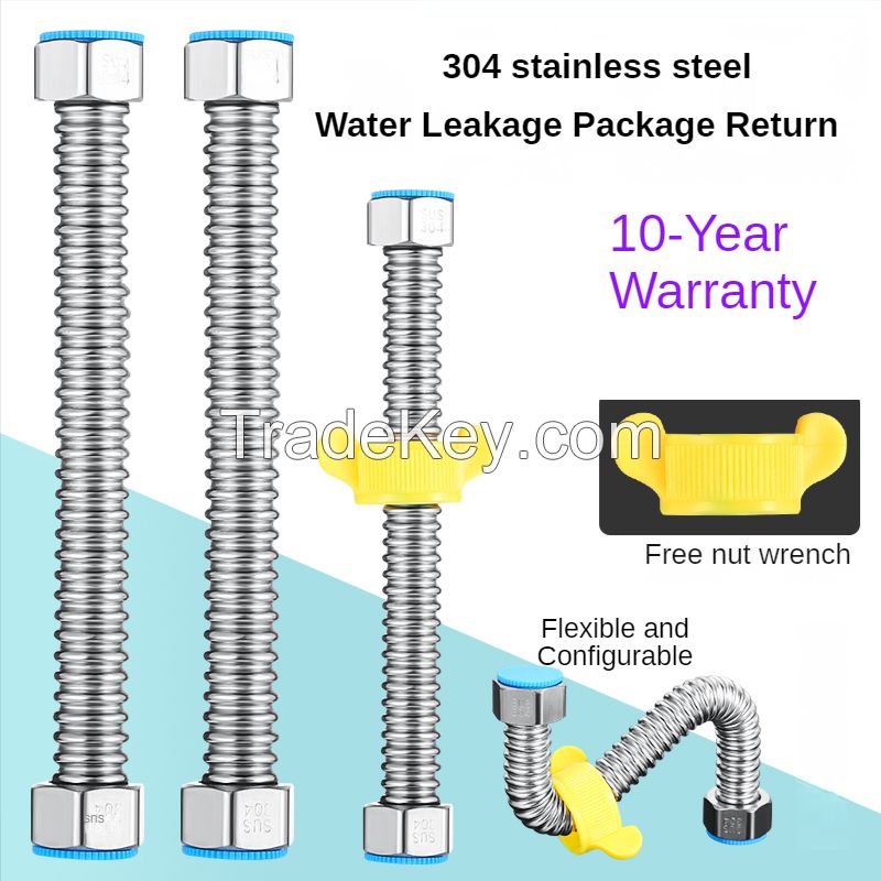 100CM-10M 304 Stainless Steel Basin&Toilet Water Weaved 1/2"plumbing Hose,bathroom Heater Connect Corrugated Pipes Wrench Pipe