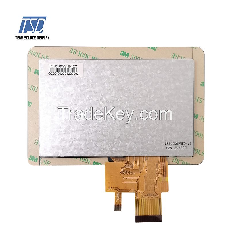 5.0 Inch 800x480 Resolution ILI5480 IC 500nits TFT LCD Display Screen With TTL Interface