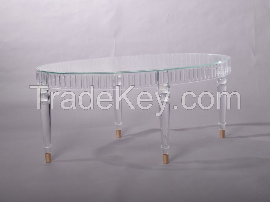 clear acrylic coffee table