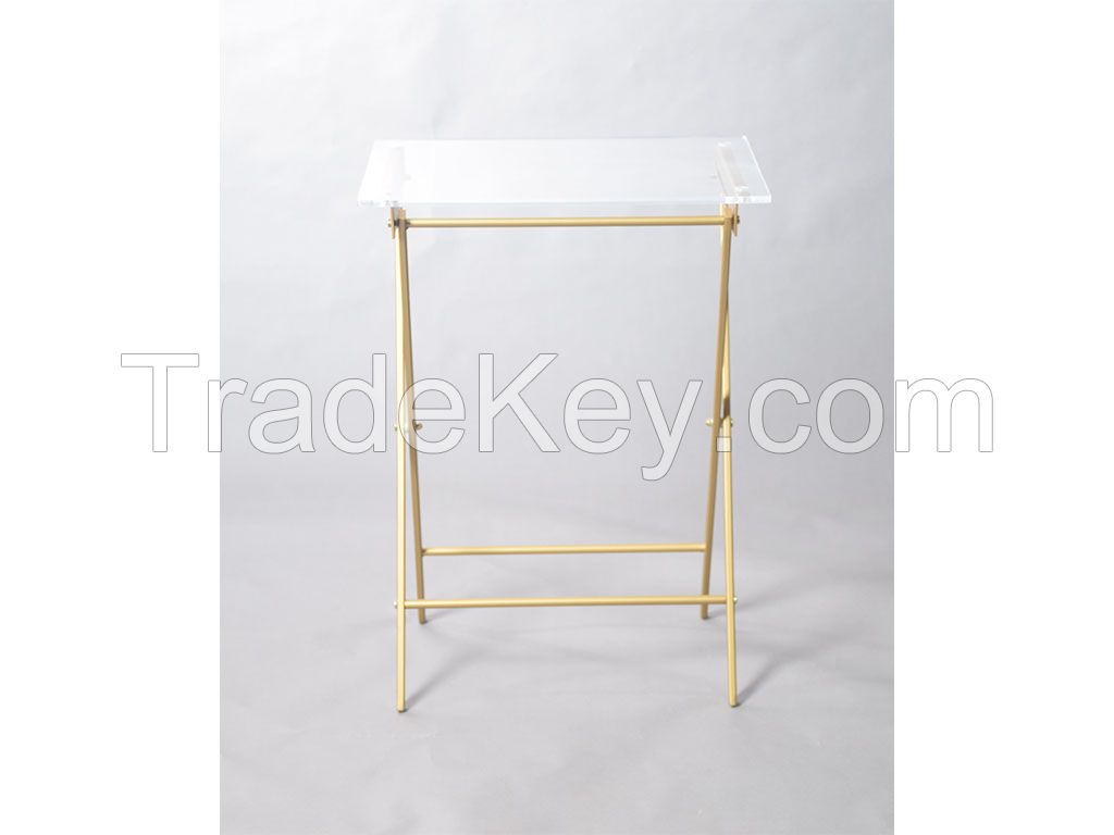 acrylic folding side table, acrylic folding end table