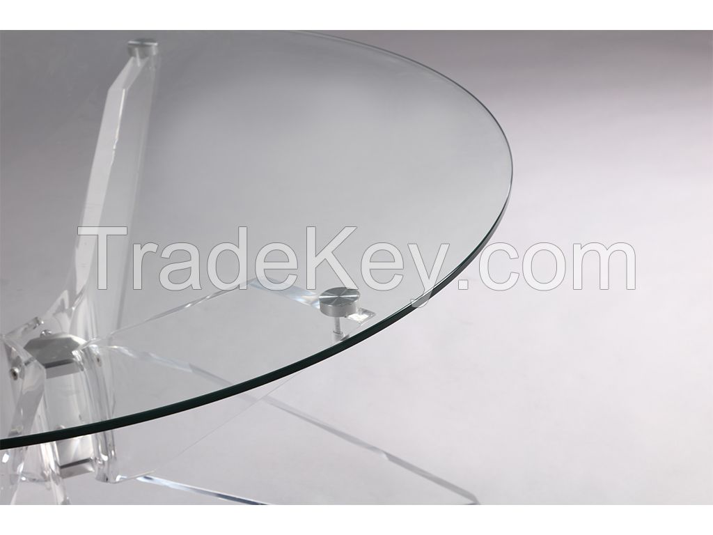 clear acrylic coffee table