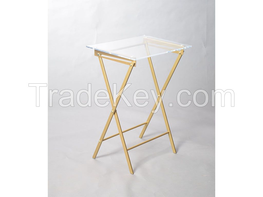 acrylic folding side table, acrylic folding end table