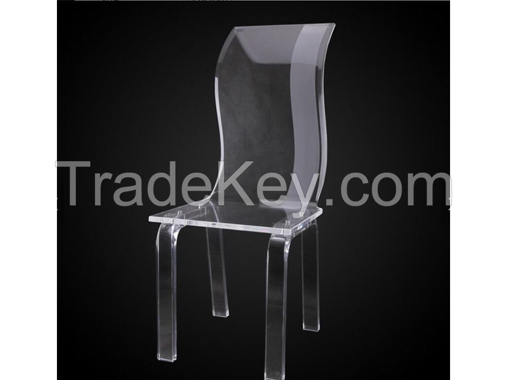 acrylic dining chair with fabric cushion