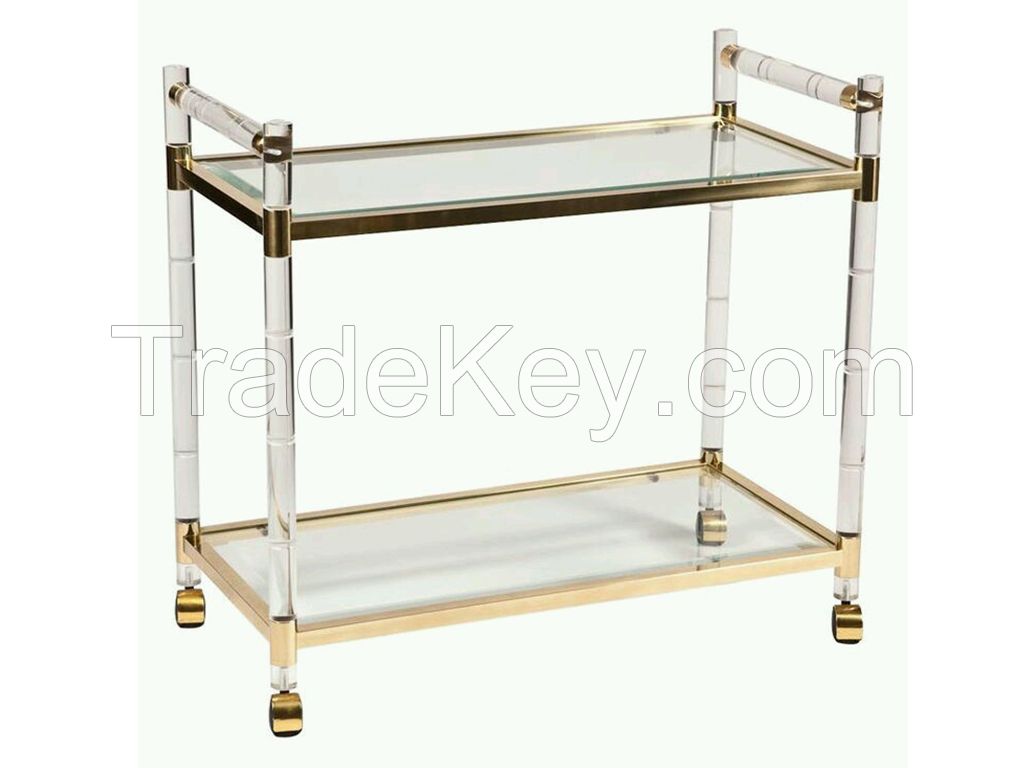 acrylic bar cart serving cart serving trolley