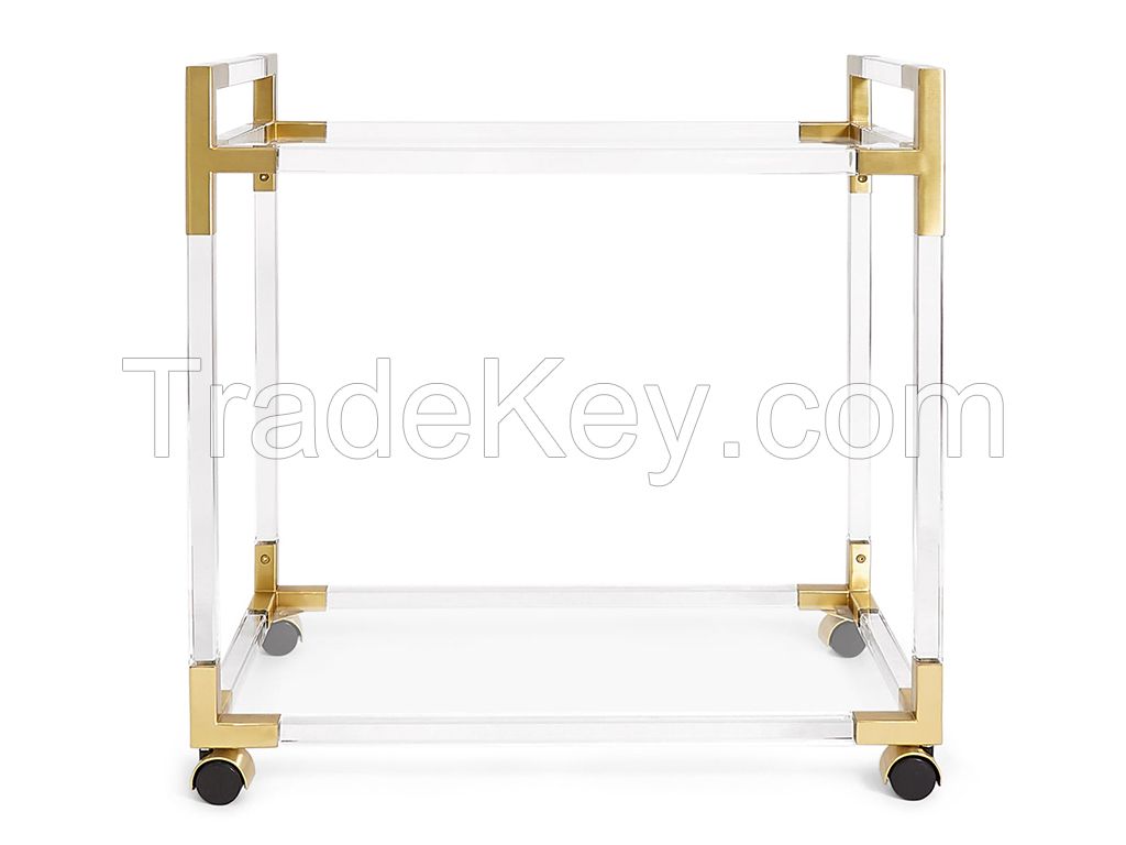 acrylic bar cart serving cart serving trolley