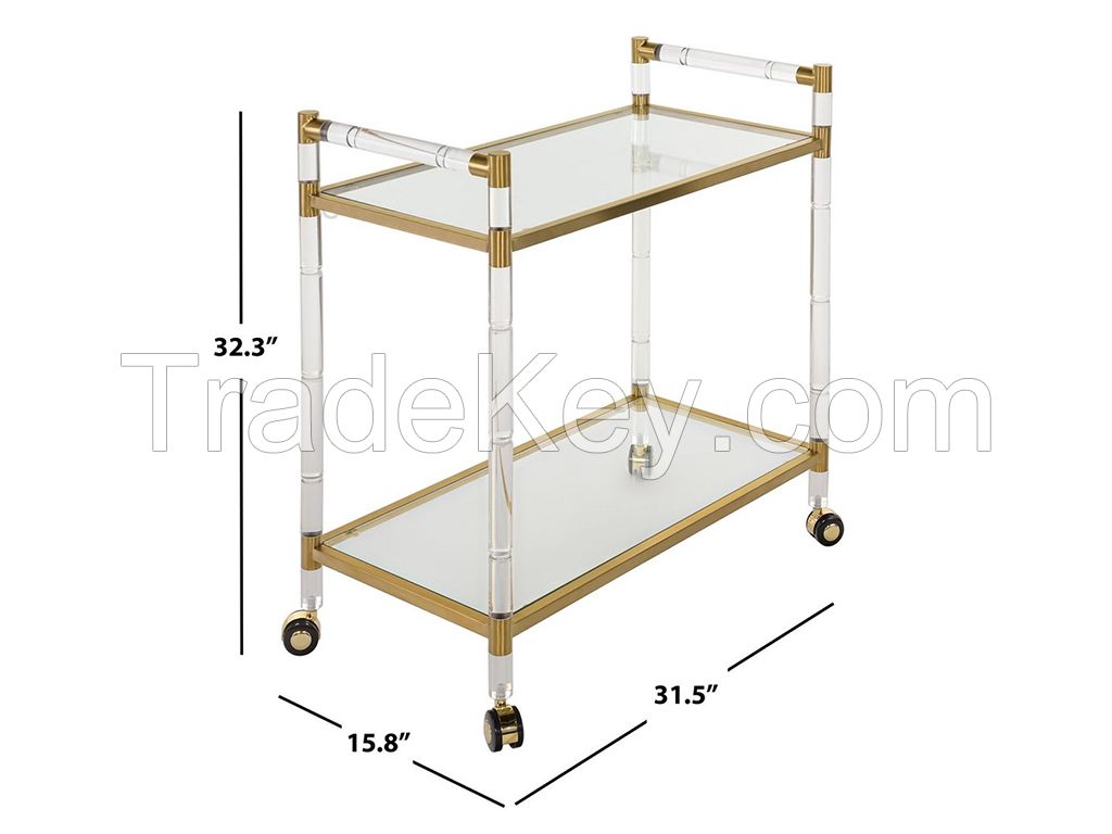 acrylic bar cart serving cart serving trolley