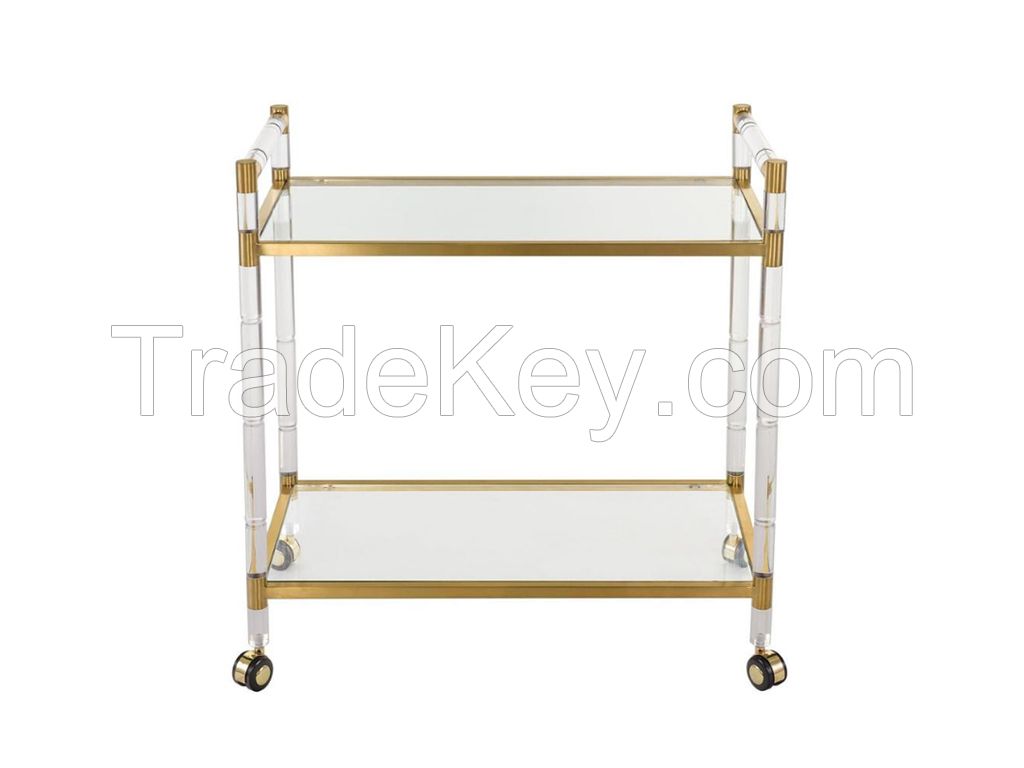 acrylic bar cart serving cart serving trolley