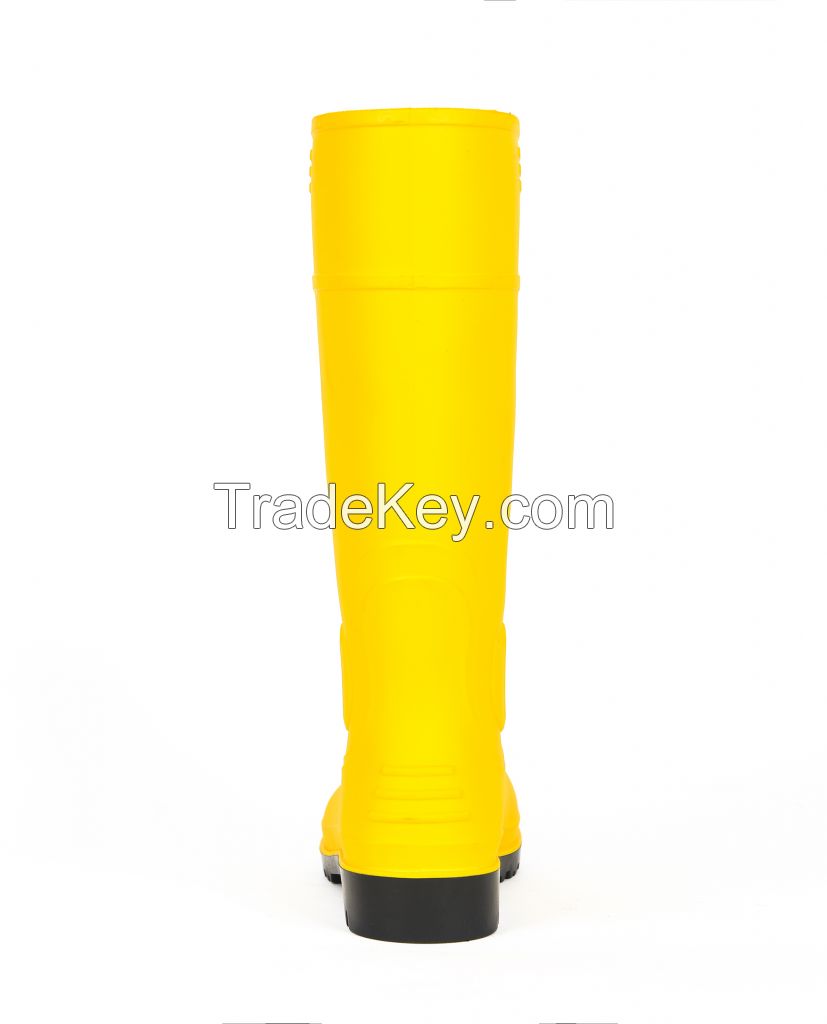 Yellow PVC rain boots gardener boots farm work boots