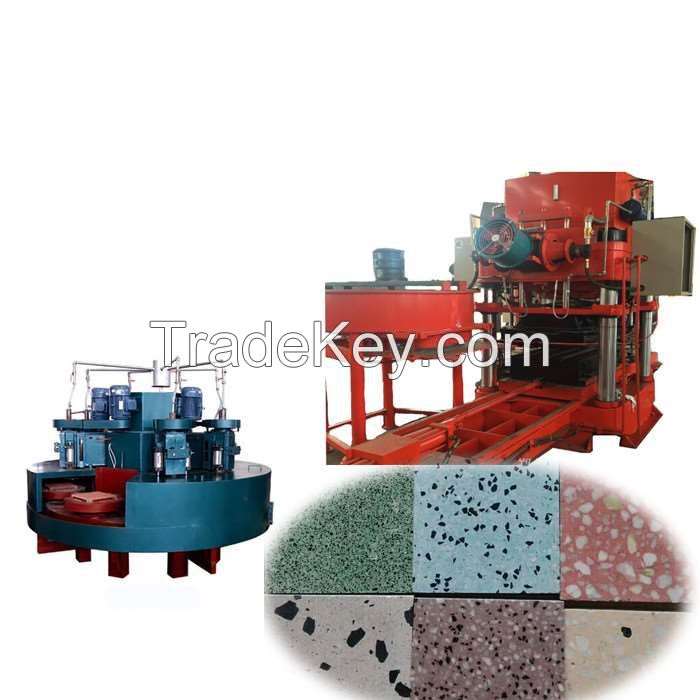 small scale high pressure terrazzo tile making machine in client production plant