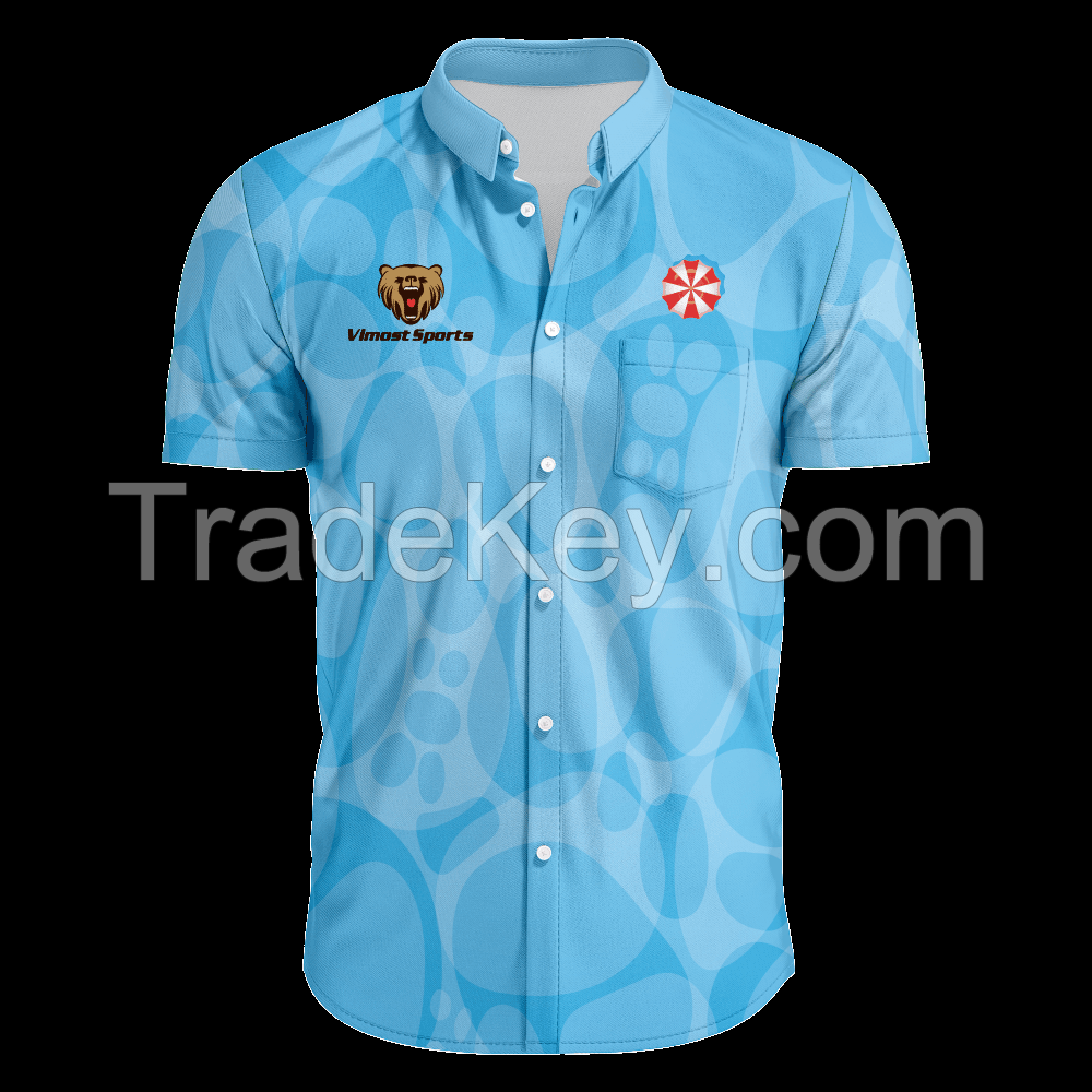 Blue Custom Sublimation Polo Shirt with High Quality  