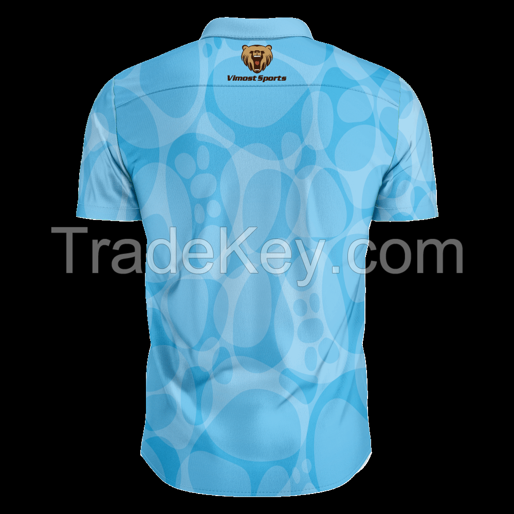 Blue Custom Sublimation Polo Shirt with High Quality  