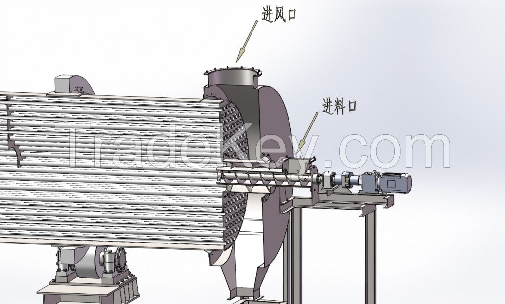 Rotary powder cooler