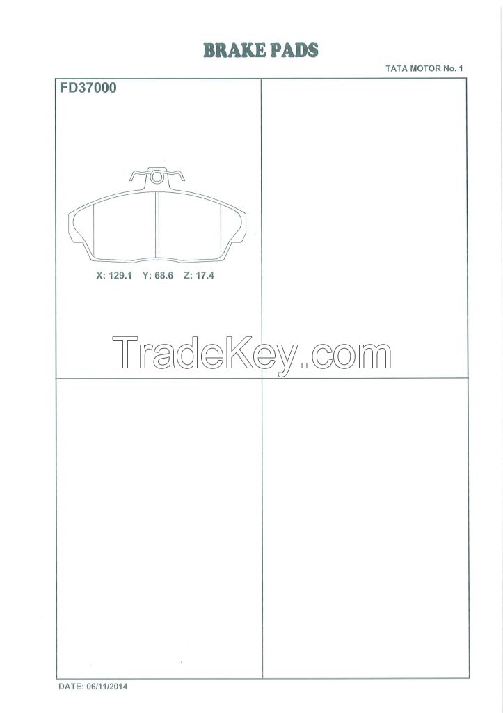 FBK Brake Pad FD37000  for OE TT0029999 -TATA