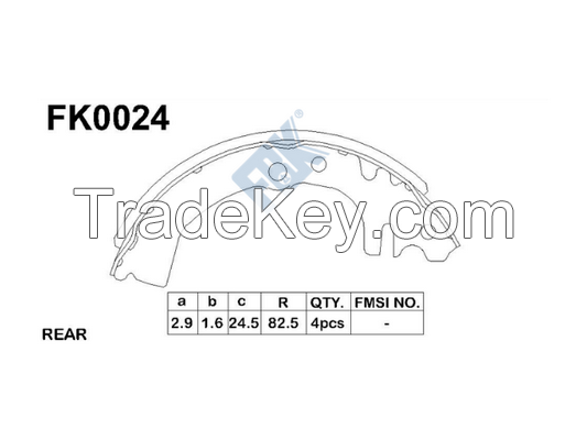 FBK Brake Shoe FK0024 OE 04431S5SE01 for PERODUA KANCIL/DAIHATSU- Ceramic and  Non-Asbestos