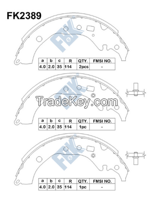 FBK Brake Shoe FK2389 OE 04495-02200 for TOYOTA, KIA, - Ceramic and  Non-Asbestos