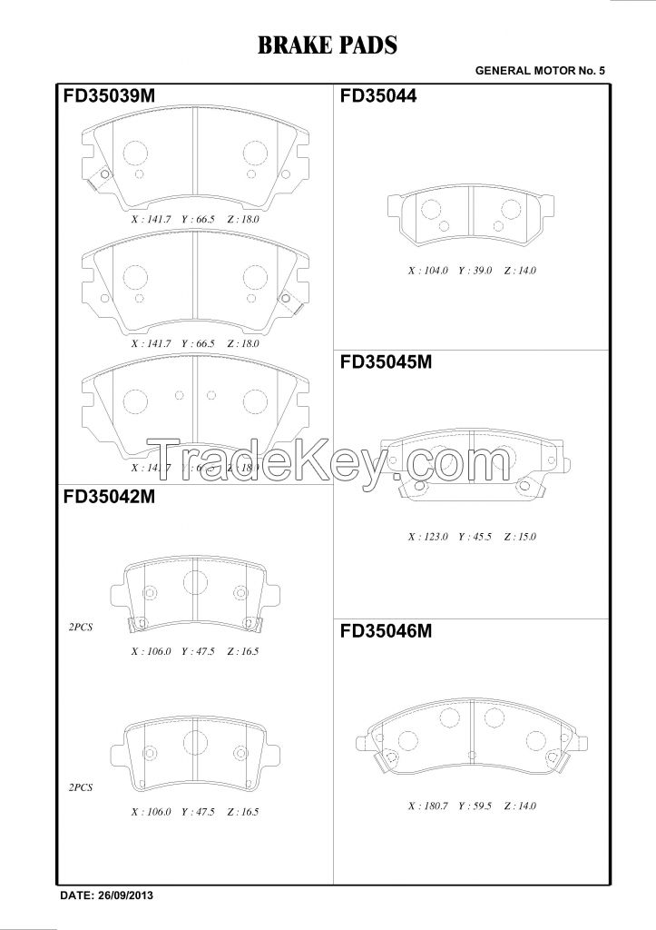 FBK Brake Pad FD35046 for OE 18047988 - CADILLAC SRX