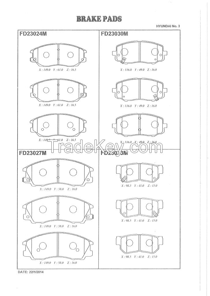 FBK Brake Pad FD23024 for OE 581013FA10 - HYUNDAI SSANGYONG