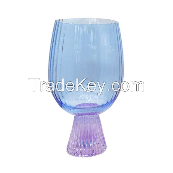 Colorful Vertical Stripe Glass Cups Set