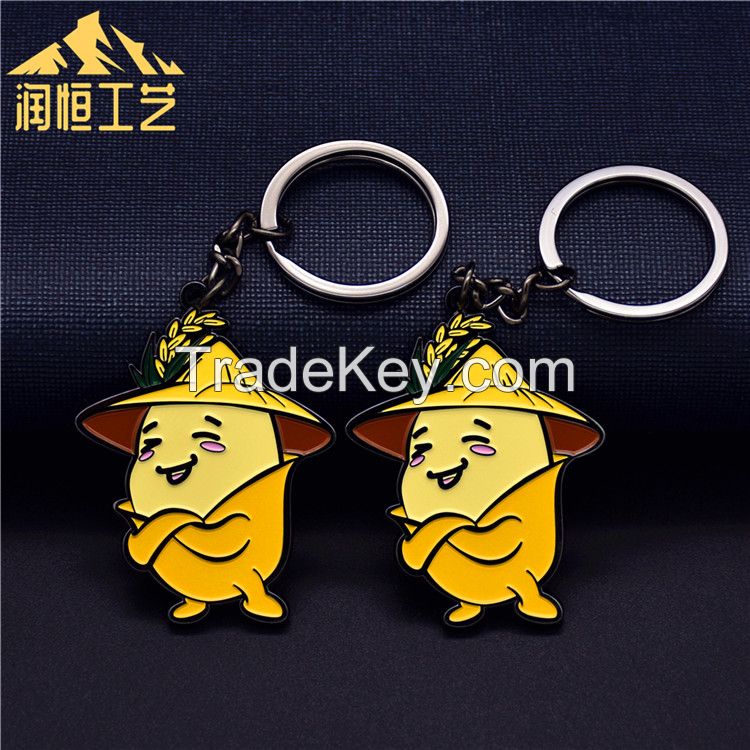 Metal Cartoon Key Chain Customized Advertising and Tourism Activities Cultural and Creative Gifts Logo Animation Pendant Customized