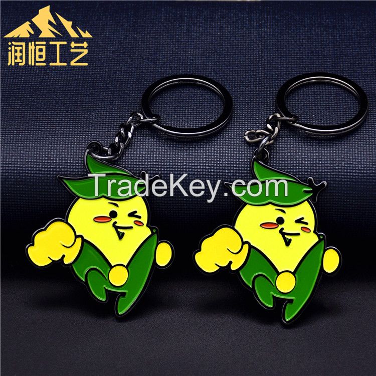 Metal Cartoon Key Chain Customized Advertising and Tourism Activities Cultural and Creative Gifts Logo Animation Pendant Customized
