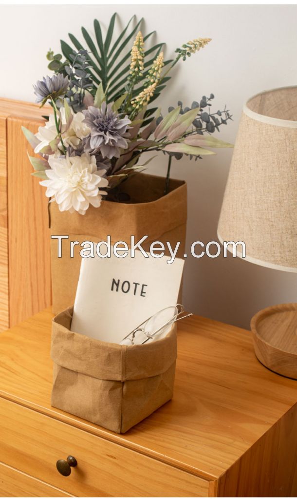 Kraft wash paper Material Tote Bag