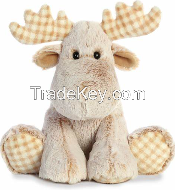 Cute elk with horns plush toy