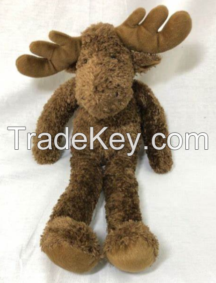 Cute elk with horns plush toy