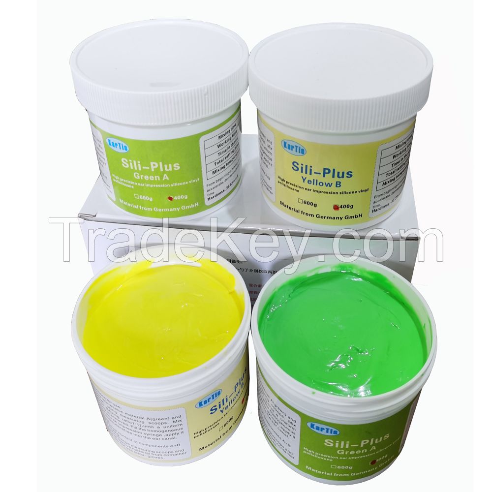 Green and yellow Hearing Aid  Ear Impression Earmold Material Silicone For Customized Hearing Aid