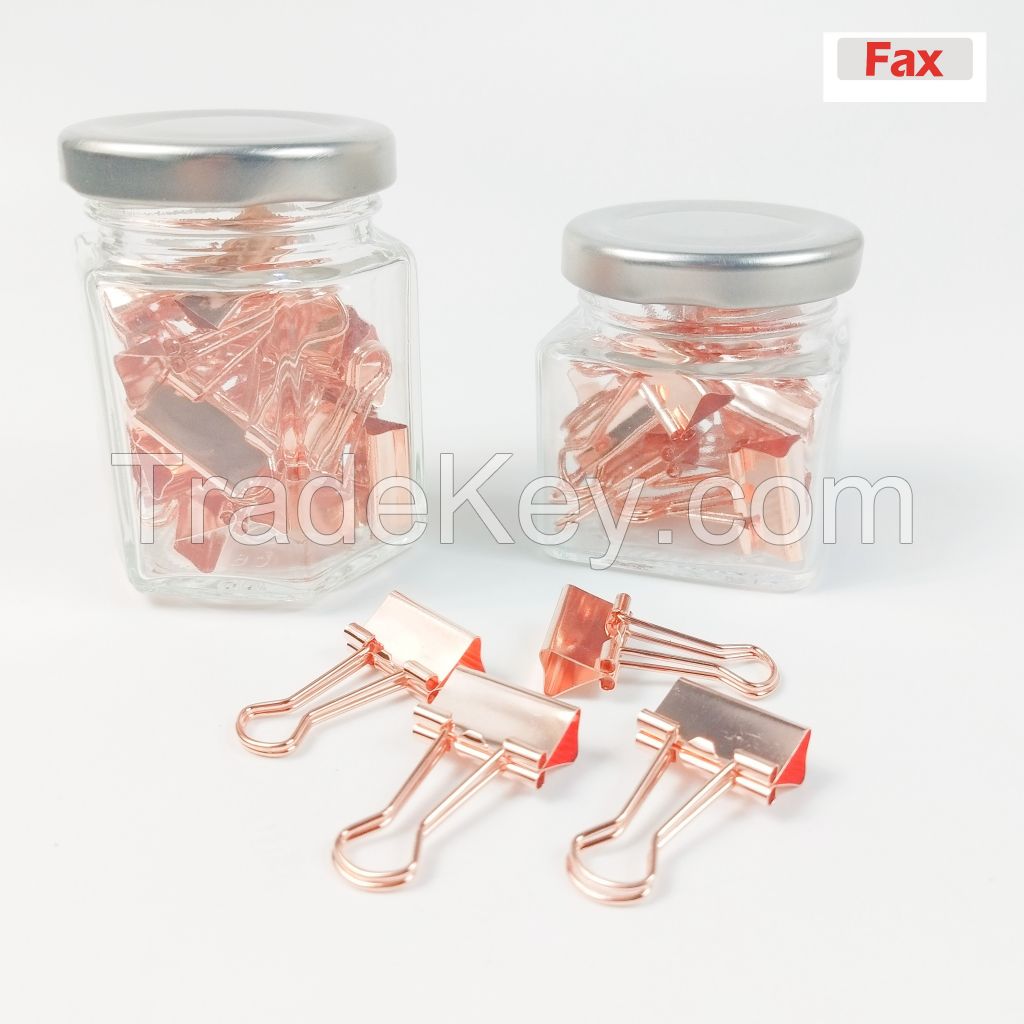 Rose gold binder clips